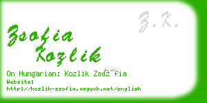 zsofia kozlik business card